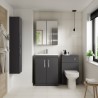 Athena Gloss Grey 600mm (w) x 915mm (h) x 390mm (d) Floor Standing Cabinet & Thin-Edge Basin - Insitu