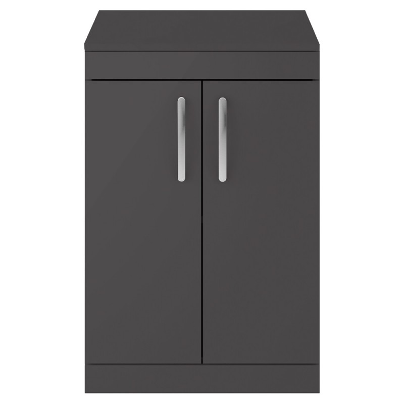 Athena Gloss Grey Floor Standing 600mm (w) x 883mm (h) x 390mm (d) Cabinet & Worktop
