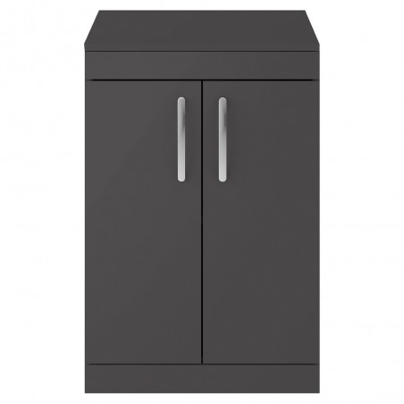 Athena Gloss Grey Floor Standing 600mm (w) x 883mm (h) x 390mm (d) Cabinet & Worktop