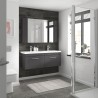Athena Gloss Grey 1200mm 2 Drawer Wall Hung Cabinet With Double Ceramic Basin - Insitu