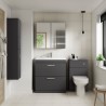 Athena Gloss Grey Floor Standing 800mm (w) x 883mm (h) x 395mm (d) Cabinet & Minimalist Basin - Insitu