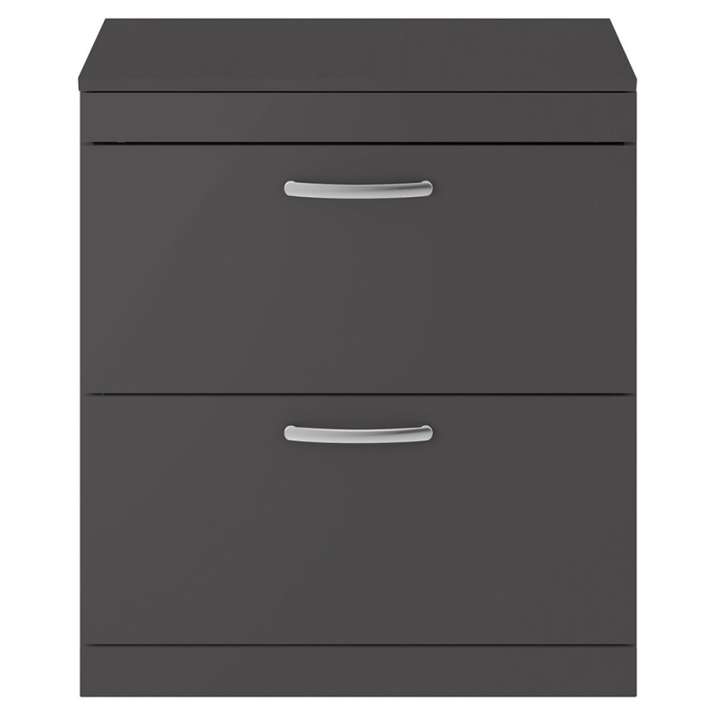 Athena Gloss Grey Floor Standing 800mm (w) x 883mm (h) x 390mm (d) Cabinet & Worktop