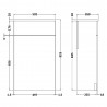 Athena Gloss White 500mm (w) x 853mm (h) x 235mm (d) Toilet Unit - Technical Drawing