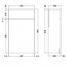 Athena Anthracite Woodgrain 500mm (w) x 853mm (h) x 235mm (d) Toilet Unit - Technical Drawing