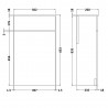 Athena Gloss Grey 500mm (w) x 853mm (h) x 235mm (d) Toilet Unit - Technical Drawing