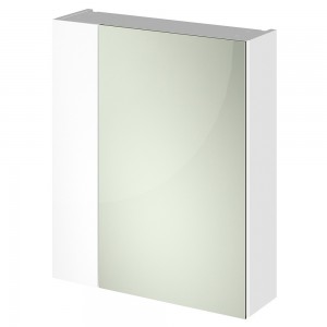 Athena Gloss White 600mm (w) x 715mm (h) x 162mm (d) 2 Door Mirror Unit - 75/25 Split