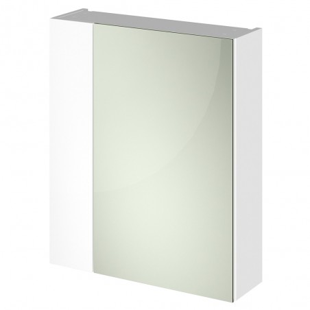 Athena Gloss White 600mm (w) x 715mm (h) x 162mm (d) 2 Door Mirror Unit - 75/25 Split