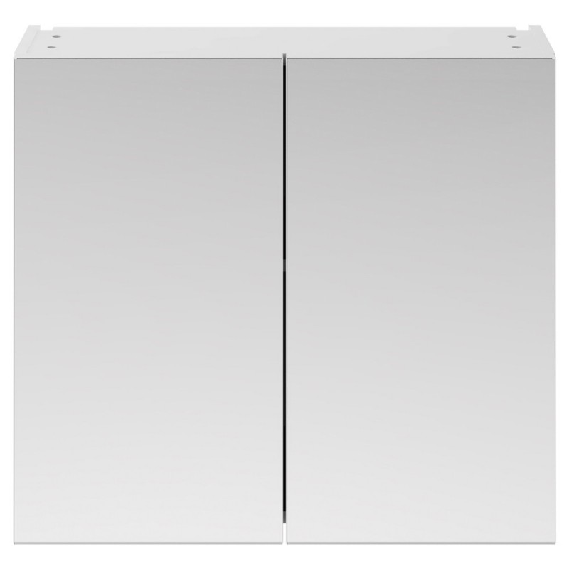 Athena Gloss White 800mm (w) x 715mm (h) x 180mm (d) 2 Door Mirror Unit - 50/50 Split