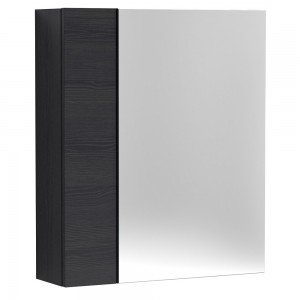Athena Charcoal Black 600mm (w) x 715mm (h) x 162mm (d) 2 Door Mirror Unit - 75/25 Split