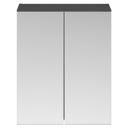 Athena Gloss Grey 600mm (w) x 715mm (h) x 162mm (d) 2 Door Mirror Unit - 50/50 Split