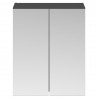Athena Gloss Grey 600mm (w) x 715mm (h) x 162mm (d) 2 Door Mirror Unit - 50/50 Split