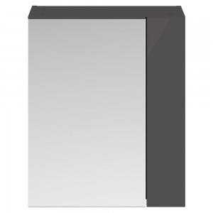 Athena Gloss Grey 600mm (w) x 715mm (h) x 162mm (d) 2 Door Mirror Unit - 75/25 Split