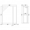 Athena Gloss Grey 600mm (w) x 715mm (h) x 162mm (d) 2 Door Mirror Unit - 75/25 Split - Technical Drawing