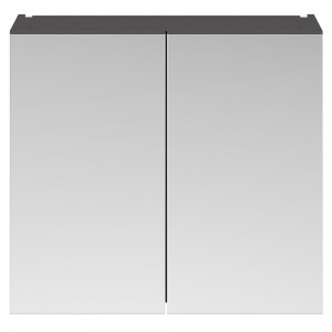 Athena Gloss Grey 800mm (w) x 715mm (h) x 180mm (d) 2 Door Mirror Unit - 50/50 Split