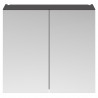 Athena Gloss Grey 800mm (w) x 715mm (h) x 180mm (d) 2 Door Mirror Unit - 50/50 Split