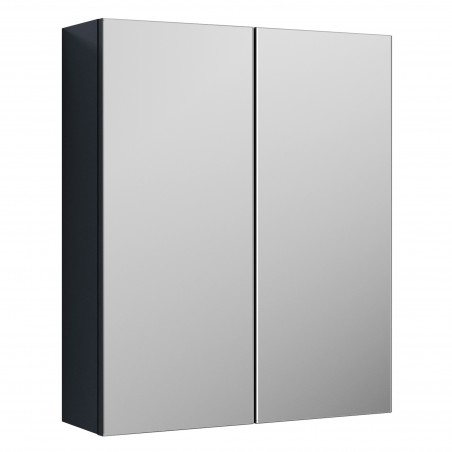 Parade 600mm 2 Door Mirrored Bathroom Cabinet - Soft Black