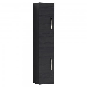 Athena Charcoal Black 1433mm (h) x 300mm (w) x 235mm (d) Tall Unit (2 Door)
