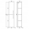 Athena Gloss Grey 1433mm (h) x 300mm (w) x 235mm (d) Tall Unit (2 Door) - Technical Drawing