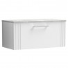 Deco Satin White 800mm Wall Hung Single Drawer Vanity Unit with Laminate Top