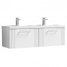 Deco Satin White 1200mm Wall Hung 2 Drawer Vanity Unit with Double Basin