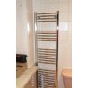 400mm (w)  x 1400mm (h) Electric Curved Chrome Towel Rail (Single Heat or Thermostatic Option)