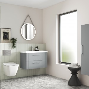 "Deco" 400 x 1200mm Bathroom Cabinet - Satin Grey