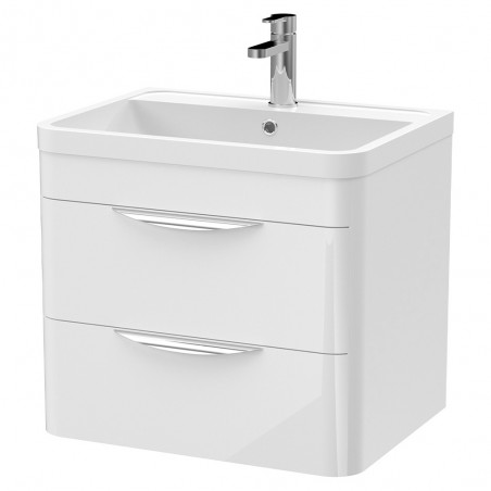 Parade Gloss White Wall Hung 600mm (w) x 540mm (h) x 450mm (d) Cabinet & Basin