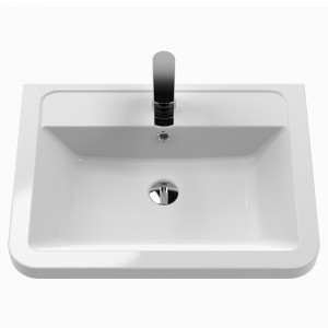 "Parade" Gloss White 600mm (w) x 540mm (h) x 450mm (d) Wall Hung Cabinet & Ceramic Basin