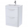 Parade Gloss White 600mm (w) x 840mm (h) x 450mm (d) Floor Standing Cabinet & Ceramic Basin