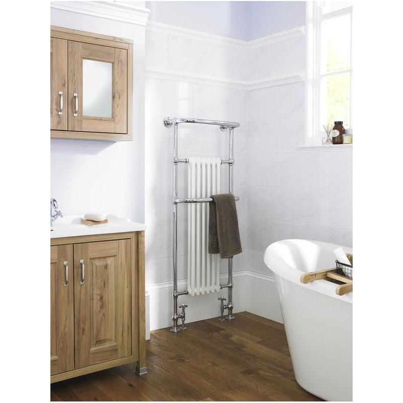 590mm(w) x 1500mm(h) Windsor Chrome Tall Traditional Heated Towel Rail