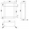 Parade Gloss White 550mm (w) x 800mm (h) x 205mm (d)  W.C. Unit - Technical Drawing