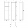 Parade Gloss White 356mm (w) x 1399mm (h) x 453mm (d) Tall Wall Hung Unit - Technical Drawing