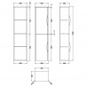 Parade 350mm Tall Wall Mounted Cupboard Unit - Satin Green - Technical Drawing