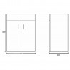 Eden Gloss White Floor Standing 500mm (w) x 840mm (h) x 390mm (d) Cabinet & Basin - Technical Drawing