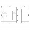 Eden Gloss White Floor Standing 800mm (w) x 818mm (h) x 400mm (d) Cabinet & Basin - Technical Drawing