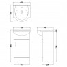 Mayford Gloss White Floor Standing 450mm (w) x 836mm (h) x 446mm (d) Cabinet & Basin - Technical Drawing