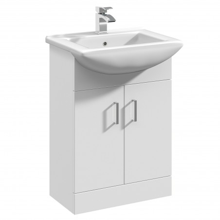 Mayford Gloss White Floor Standing 550mm (w) x 836mm (h) x 430mm (d) Cabinet & Basin