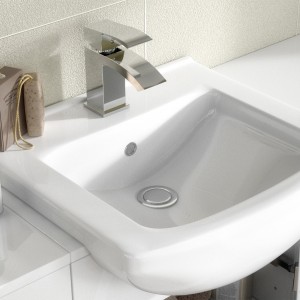 "Mayford" Gloss White Floor Standing 550mm (w) x 836mm (h) x 430mm (d) Cabinet & Basin