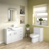 Mayford Gloss White Floor Standing 550mm (w) x 836mm (h) x 430mm (d) Cabinet & Basin - Insitu