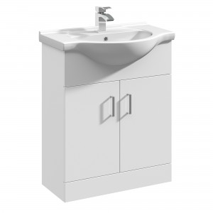 Mayford Gloss White Floor Standing 650mm (w) x 836mm (h) x 446mm (d) Cabinet & Basin