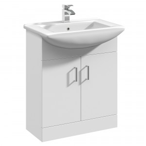 Mayford Gloss White Floor Standing 650mm (w) x 836mm (h) x 446mm (d) Cabinet & Basin