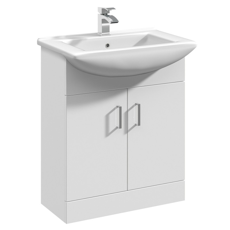 Mayford Gloss White Floor Standing 650mm (w) x 836mm (h) x 446mm (d) Cabinet & Basin