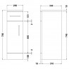 Mayford Gloss White 250mm (w) x 766mm (h) x 330mm (d) Cupboard - Technical Drawing