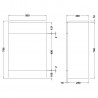 Mayford Gloss White 500mm (w) x 766mm (h) x 300mm (d) Toilet Unit - Technical Drawing