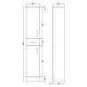 Mayford Gloss White 350mm (w) x 1902mm (h) x 300mm (d) Tall Unit - Technical Drawing
