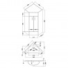 Mayford Gloss White 367mm (w) x 800mm (h) x 367mm (d) Two Door Corner Unit And Basin - Technical Drawing