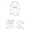 Mayford Gloss White 555mm (w) x 800mm (h) x 395mm (d) Corner Cabinet & Basin - Technical Drawing