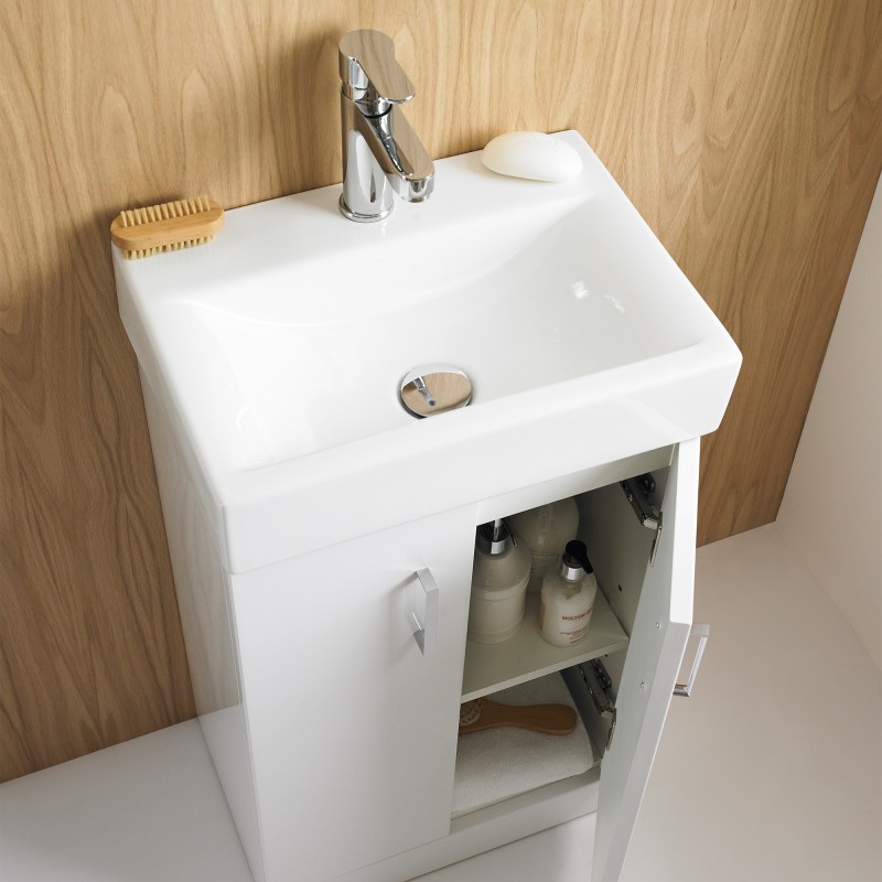 Mayford Wall Hung 450mm (w) x 595mm (h) x 330mm (d) Cabinet & Basin - Insitu