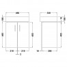 Mayford Wall Hung 450mm (w) x 595mm (h) x 330mm (d) Cabinet & Basin - Technical Drawing