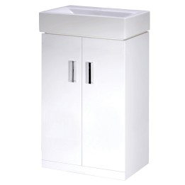 Mayford Gloss White Floor Standing 450mm (w) x 820mm (h) x 330mm (d) Cabinet & Basin